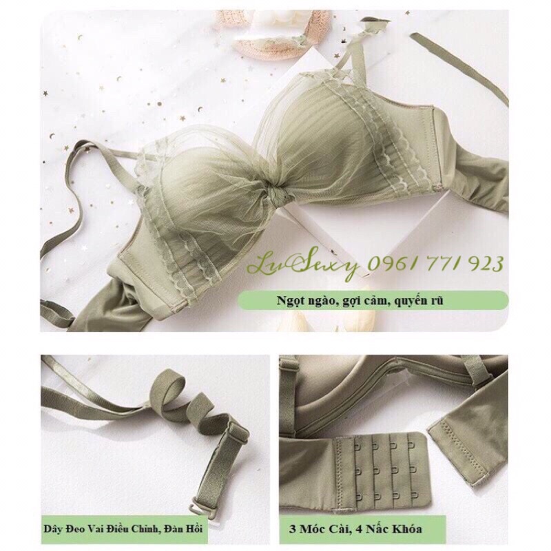 Quần Áo ngực ren NÀNG THƠ tiểu thư xinh xắn - Bộ đồ lót nữ ren không gọng cao cấp đệm mỏng màu da đen trắng kiểu cô dâu