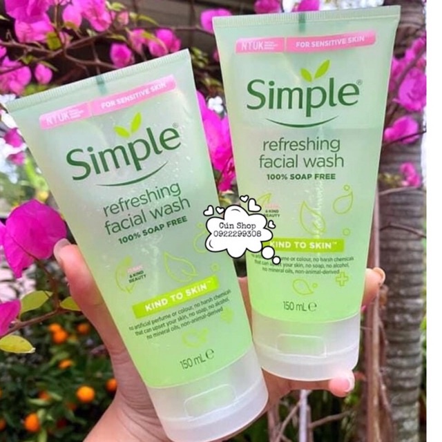 ☘️☘️☘️ Sữa rửa mặt dạng #Gel Simple Refreshing Facial Wash 150ml