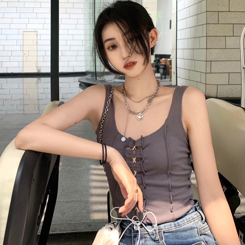 Áo Tank Top Hai Dây Màu Sắc Thời Trang Mùa Hè Quyến Rũ Cho Nữ