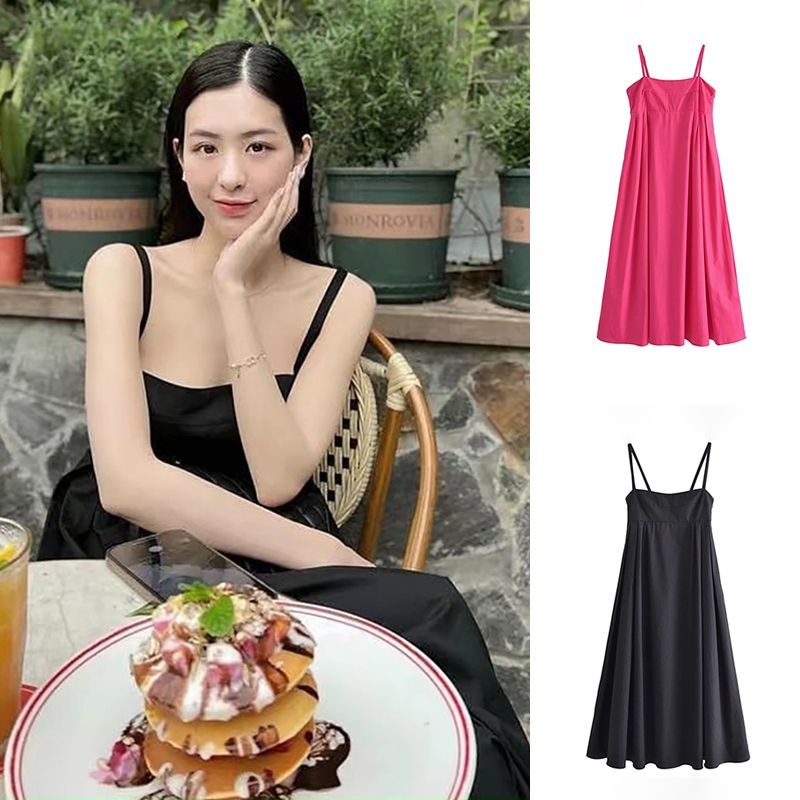 ĐẦM MAXI 2 DÂY NHÚN 2 BÊN EO ZR XUẤT XỊN