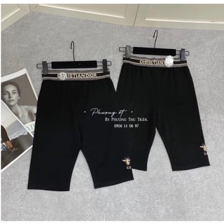 Quần legging lửng 💖freeship💖 quần ngố umi nữ quần đùi phối cạp chữ năng động - qllcc