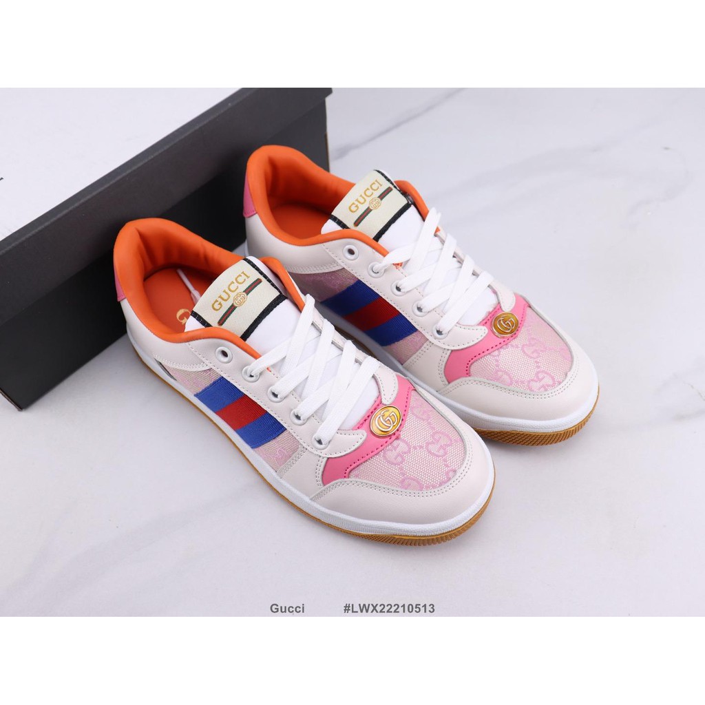 Gucci low-top casual sneakers cowhide material Women's Girl's Men's Boy's Sports Running Shoes Sneakers