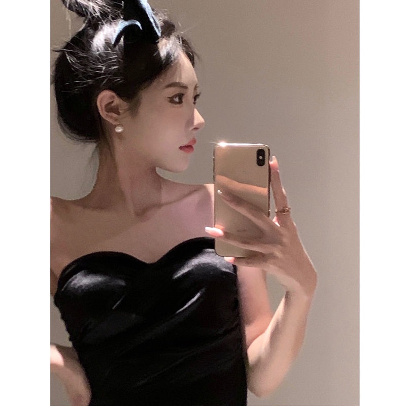 Áo ống COZOKC màu trơn có miếng đệm ngực thời trang gợi cảm cho nữ