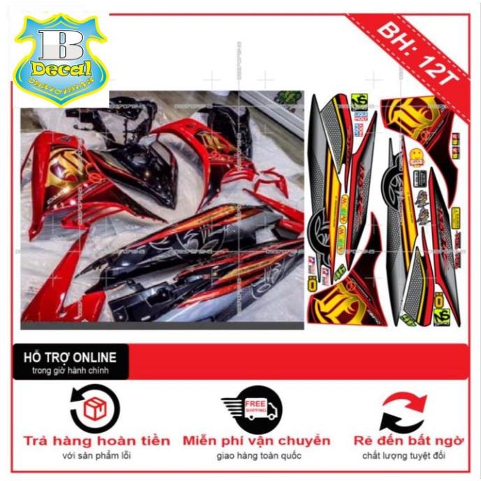 ( Quí khách vui lòng mang ra tiệm cho thợ dán ) Tem EX 2011 LC TỔ ONG ĐỎ ĐEN [Bi Decal]