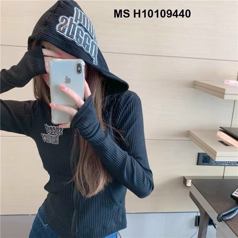 Áo khoác chống nắng thun gân có nón, tay xỏ ngón - alohashop91 UK