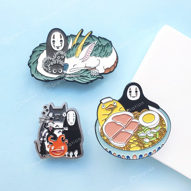 Pin cài áo ghibli vô diện Kaonashi anime Vùng đất linh hồn - GC246