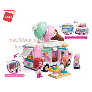 Đồ chơi lắp ghép xếp hình Qman 2029 - Xe bán kem di động
