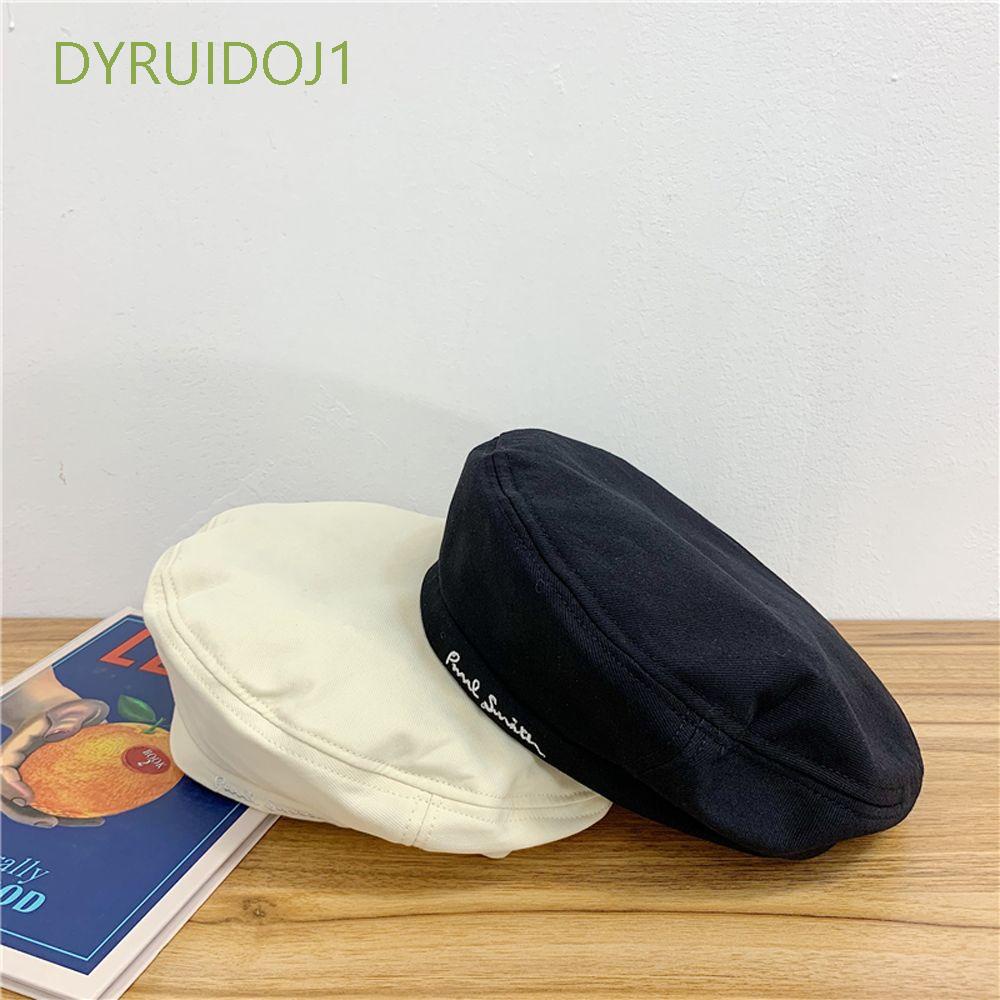 Mũ nồi vải cotton in chữ phong cách retro Hàn Quốc thời trang mùa thu thanh lịch cho nữ DYRUIDOJ1