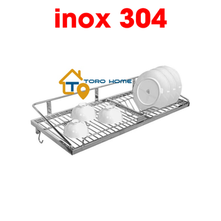 Kệ chén dĩa inox 304 kc05 loại 1 tầng toro home, kệ úp bát đĩa nhà bếp, cam kết inox chuẩn 304