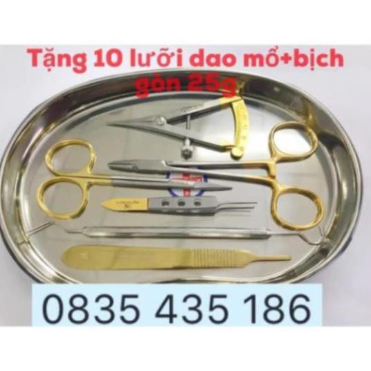 Bộ dụng cụ nhấn mí (tặng10 lưỡi dao mổ+bịch gòn 25g)