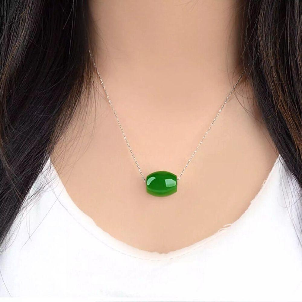 Vòng cổ Đính Hạt Ngọc Lục Bảo Phong Cách Hàn Quốc Đơn Giản Thời Trang Cho Nữ