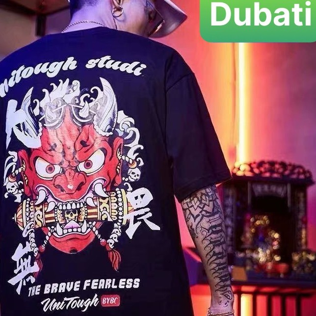 ÁO THUN PHONG CÁNH NHẬT BẢN ÁO NAM NỮ IN HÌNH QUỶ MẶT ĐỎ SIÊU HOT - DUBATI FASHION