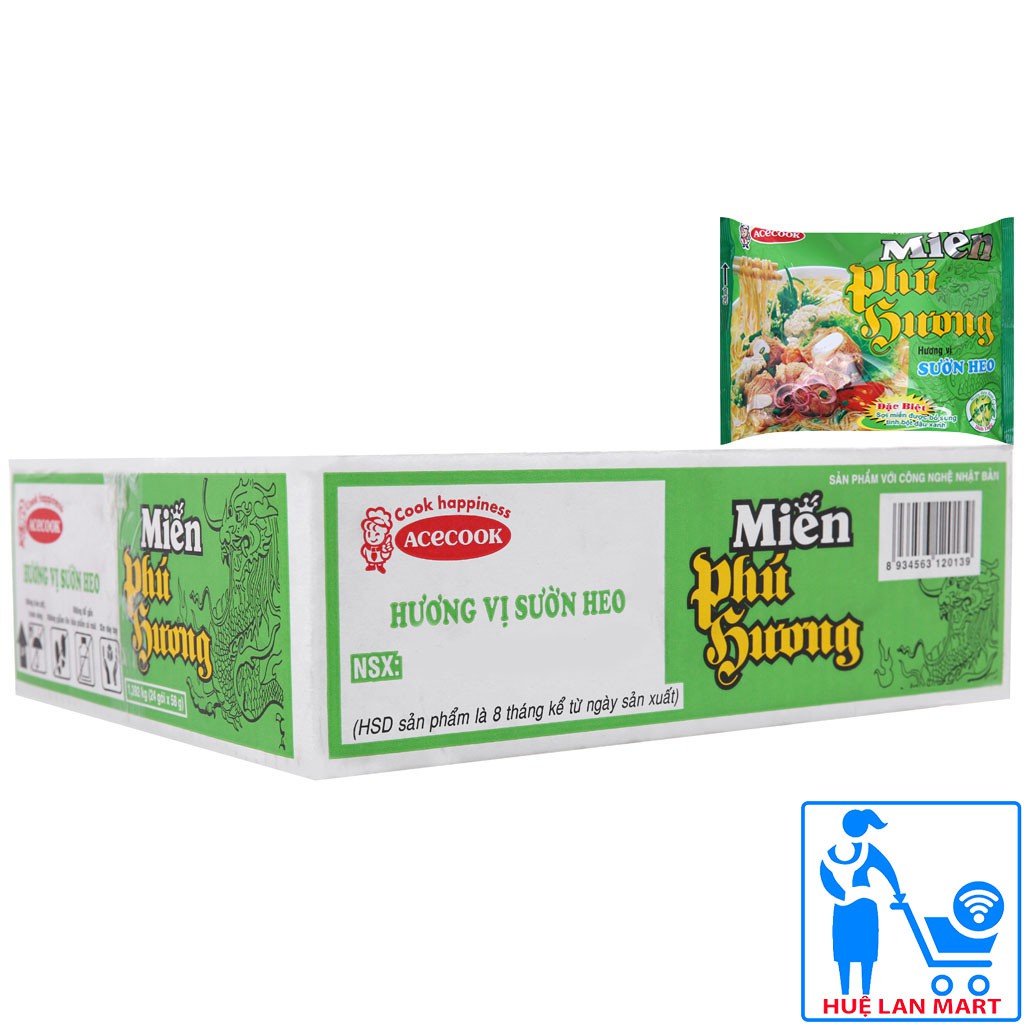  Miến Phú Hương Vị Sườn Heo Thùng 24 gói x 58g