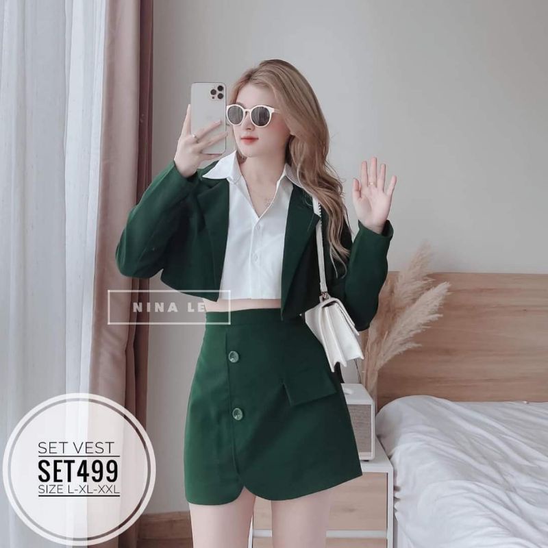 SET VEST 3 MÓN XANH SANG CHẢNH BIGSIZE