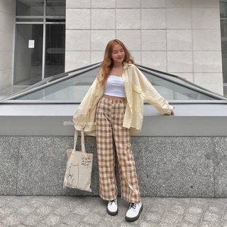 Quần Suông Kẻ Caro Full Size M/L/XL