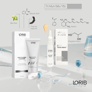 Combo sạch sâu đánh bay mụn Lori B ( Kem mụn thảo dược Lori B và Sữa rửa mặt than tre)