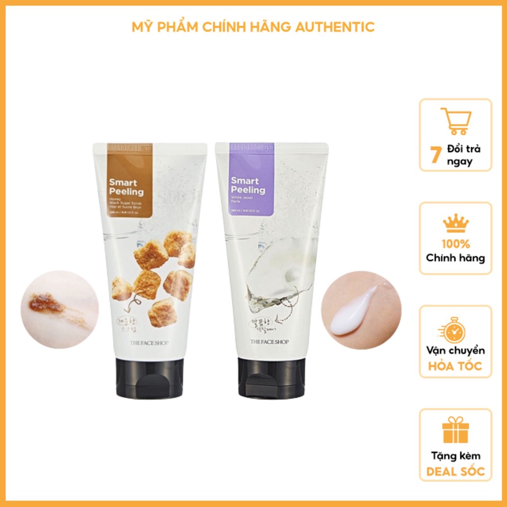 Tẩy Da Chết Ngọc Trai- Đường Đen The Face Shop Smart Peeling 120ml