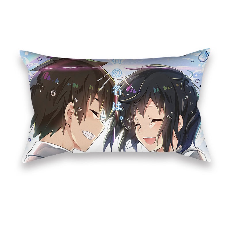 Vỏ Gối Chữ Nhật In Hình Anime Your Name 50X30Cm