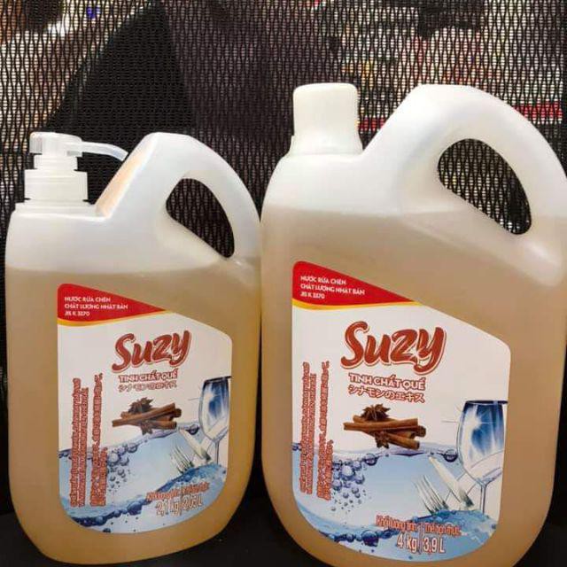 (MUA 1 Tặng 1) Nước rửa chén Suzy can 2,1kg có vòi nhấn - Công nghệ Nhật Bản.
