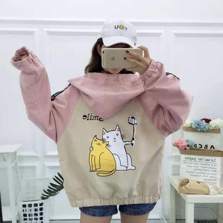 ÁO KHOÁC DÙ 2 Con Mèo (M580 - Dù 2 Lớp) (KHOÁT STORE)