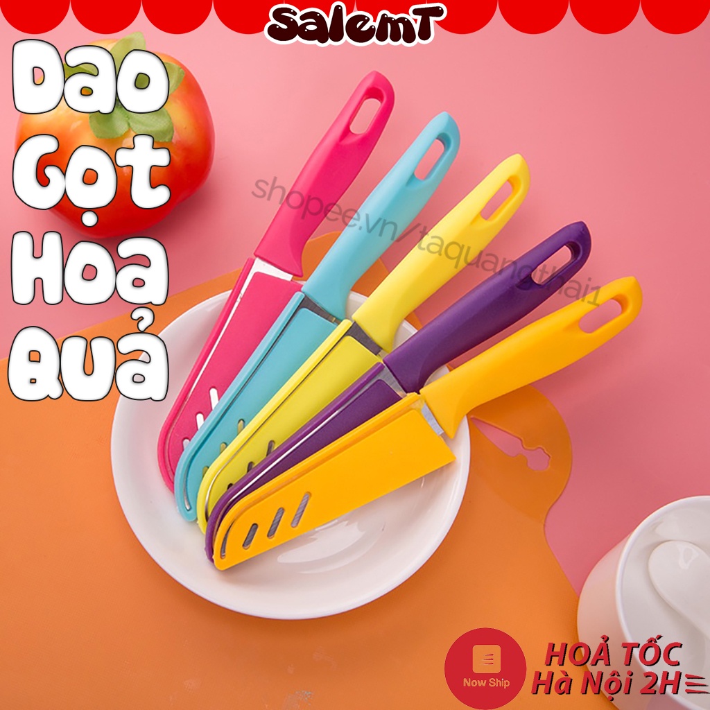 Dao Nhựa Gọt Trái Cây, Hoa Quả Có Nắp Đậy An Toàn Mang Đi Du Lịch, Dã Ngoại