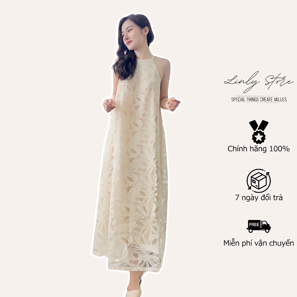 Váy yếm nữ maxi form suông dáng xòe Linly Store V-MX
