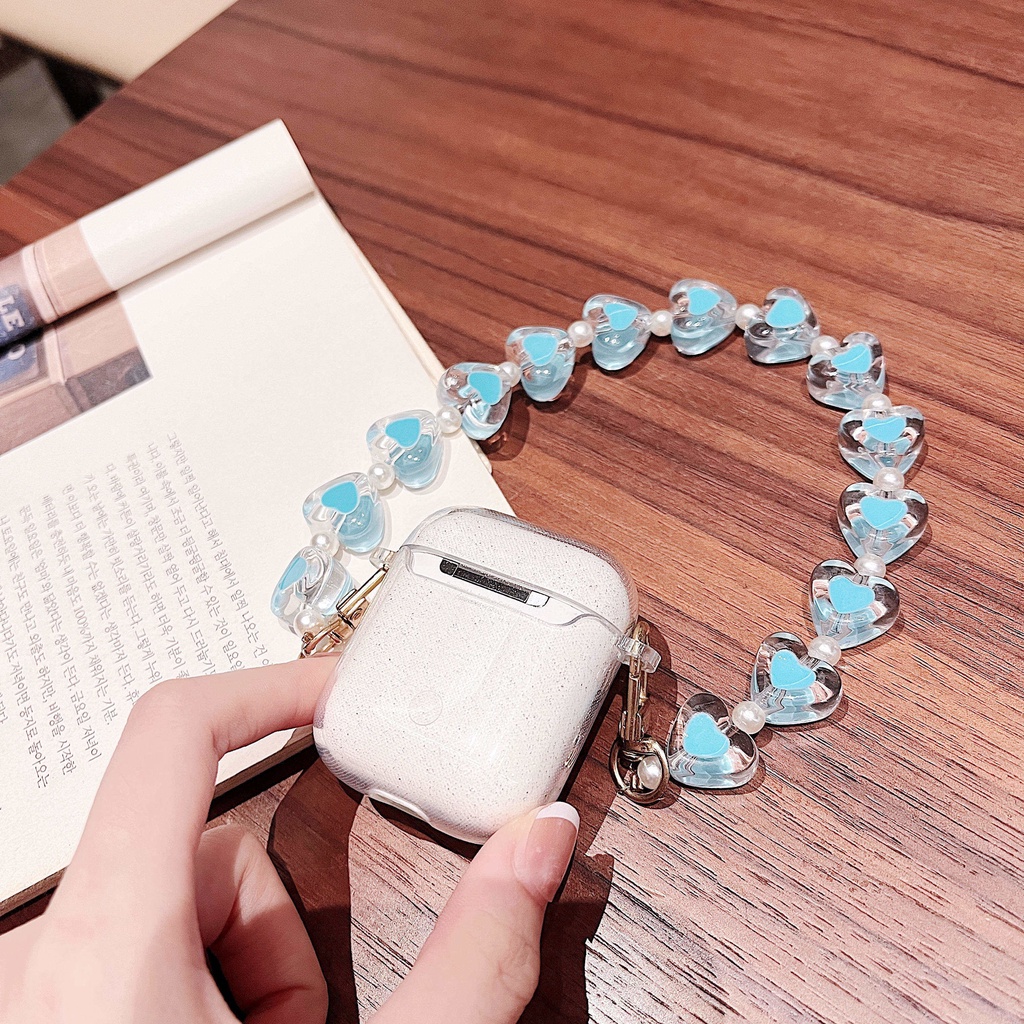 Vỏ Bảo Vệ Hộp Sạc Tai Nghe AirPods3 AirPods3 Họa Tiết Hoạt Hình Trái Tim Màu Xanh Dương Lấp Lánh 2021 Mới