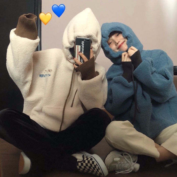 Order | Áo hoodie nỉ lông cừu cao cổ nhí nhảnh cực xinh