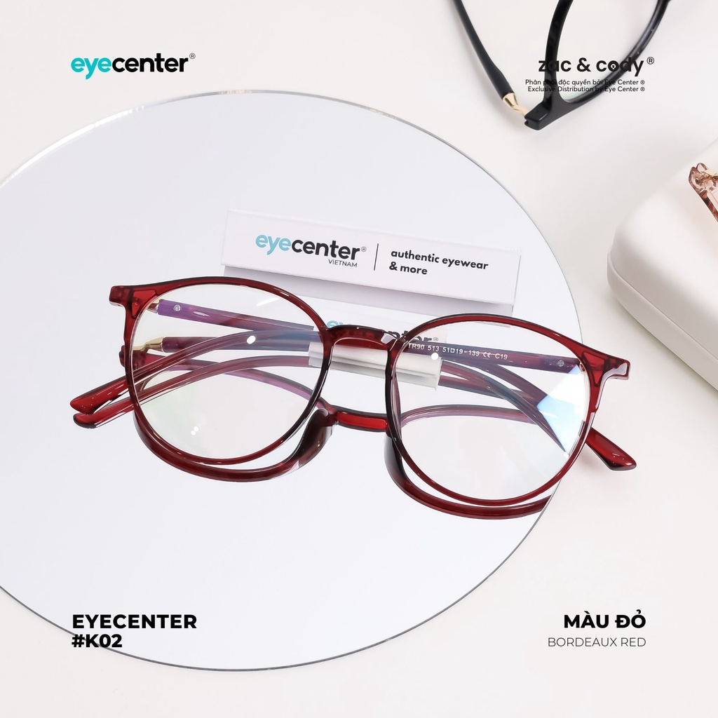Gọng kính nam nữ chính hãng EYE CENTER K02-S by Zac &amp; Cody nhập khẩu Eye Center Vietnam