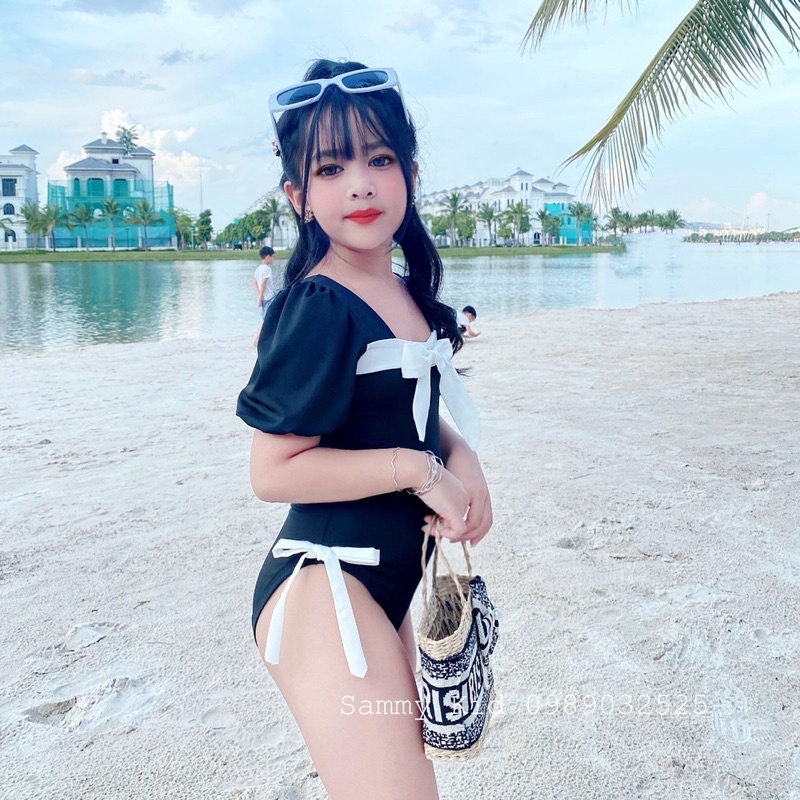 Bikini Nơ lụa tiểu thư cho bé gái size đại 15-41kg điệu đà sang chảnh