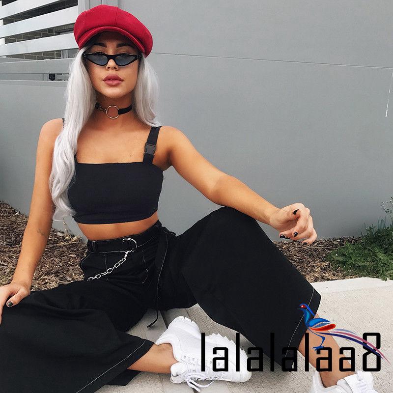 Áo thun không tay có khóa gài cá tính cho nữ | BigBuy360 - bigbuy360.vn