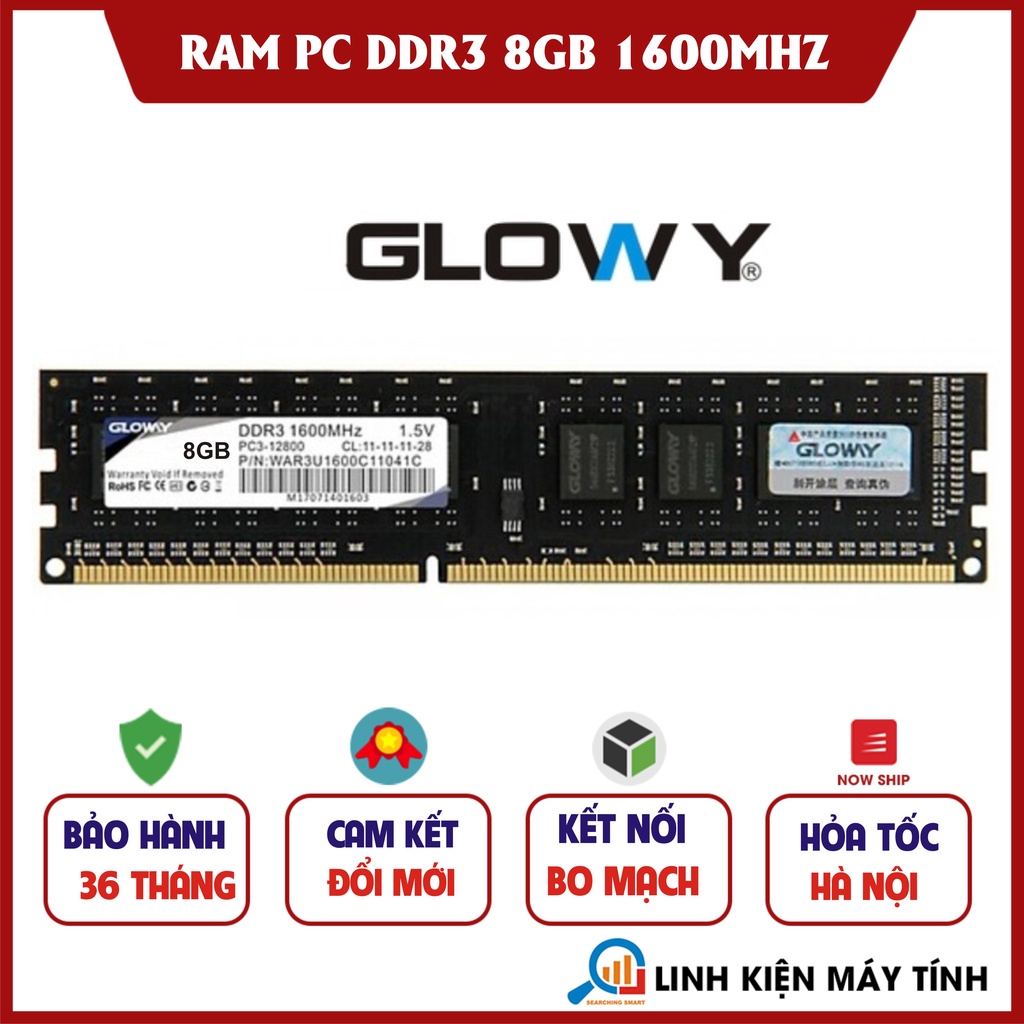 Ram DDR3 Gloway 8GB Bus 1600 Full box(New) - Bảo hành 3 năm !!!