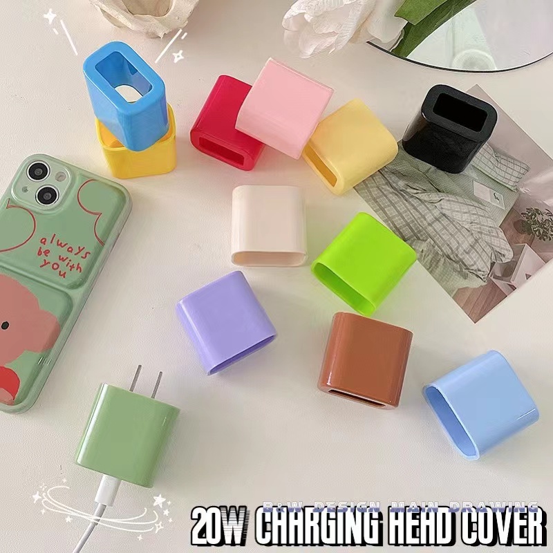 Vỏ Bảo Vệ Dây Cáp Sạc Nhanh 18W 20W Bằng Silicon Màu Macaron Đơn Giản Thời Trang