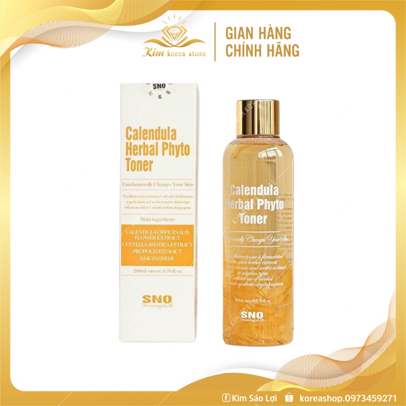 Toner chiết xuất từ cánh hoa cúc hot hit SNO Calendula Herbal Phyto Toner