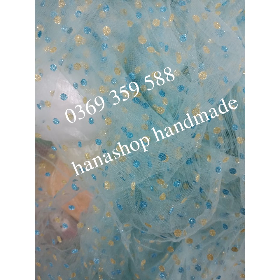 Vải Voan Lưới Kim Tuyến May Váy