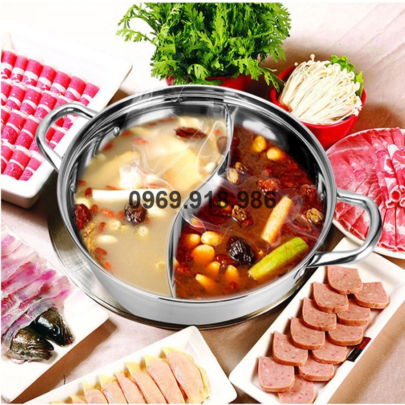 🍺 Nồi Lẩu 2 Ngăn Dùng Cho Bếp Từ Inox 304 30Cm Đẹp Cao Cấp Giá Gốc Sỉ Rẻ 🍒 Tổng Kho Gia Dụng Hồ Chí Minh 🍒