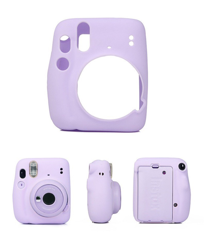 Lammcou Túi Đựng Máy Ảnh Silicon Mềm Có Dây Đeo Cho Fujifilm Instax Mini 11