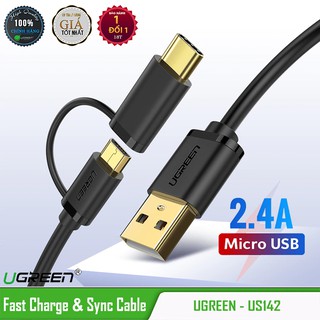 Cáp Sạc Nhanh USB Type-C và Micro USB Cao Cấp UGREEN