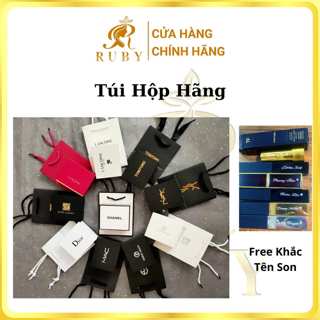 Hộp túi hãng mac, ysl, dior,tom ford chính hãng, tiệm son ruby