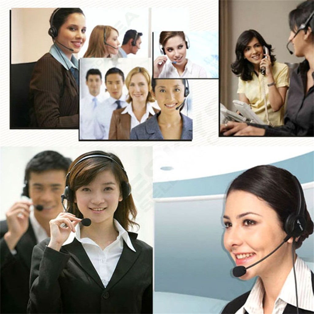 USB Headset Microphone Adjustable Noise Canceling Earphone for PC Laptop