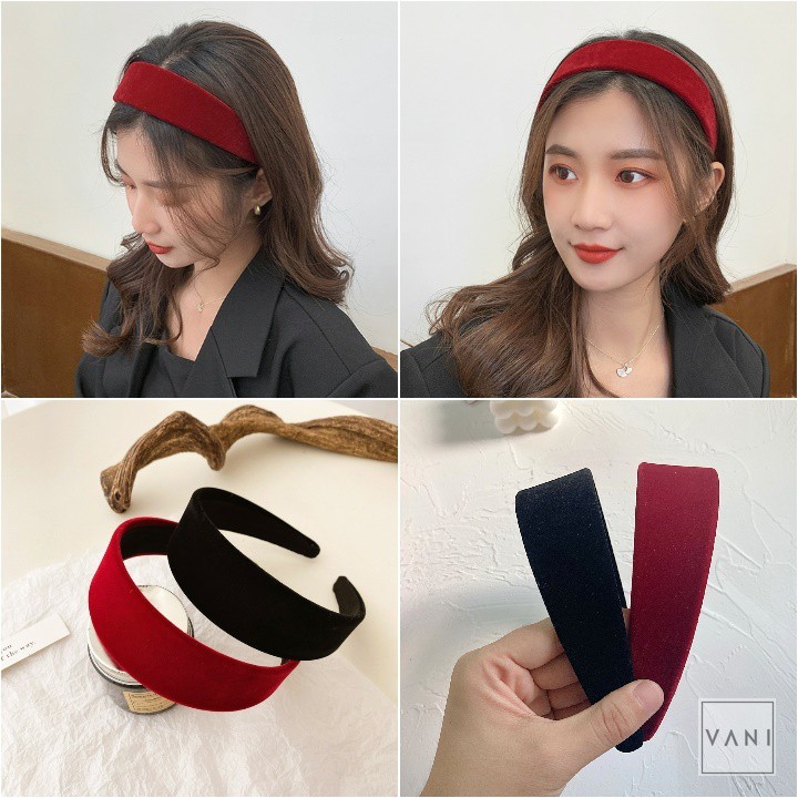 Băng Đô Cài Tóc Vải Nhung Bản To Rosé Blackpink Phong Cách HQ PKT202 - Vani Store [PKT00202]