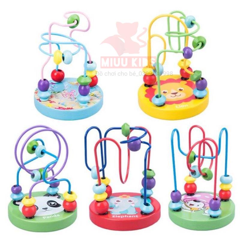 Đồ Chơi Luồn Hạt Gỗ Mini  Cho Bé Luyện  Tay Và Tính Kiên Nhẫn
