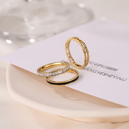 Bộ 3 Chiếc Nhẫn Nữ Titan Ko Đen TT 3311