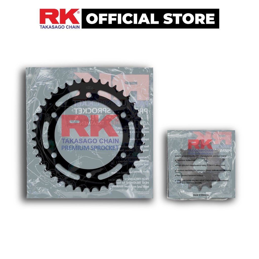 Nhông Dĩa RK Takasago chain xe phân khối lớn Continental 650, chất liệu: Thép mạ màu đen, độ dày Nhông Dĩa: 525