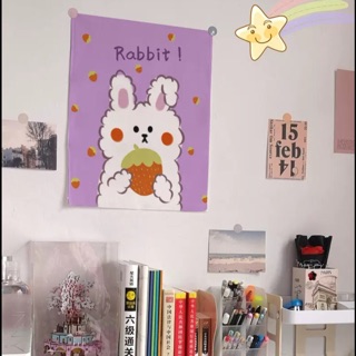(SẴN-ĐẸP-RẺ) Poster vải nhỏ treo tường, trang trí góc học tập tặng kèm stick tròn dán