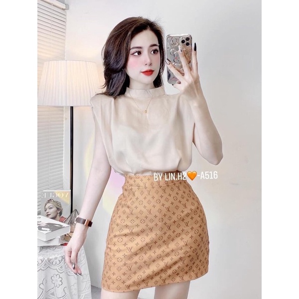 Set bộ áo cánh dơi bồng mix chân váy kaki