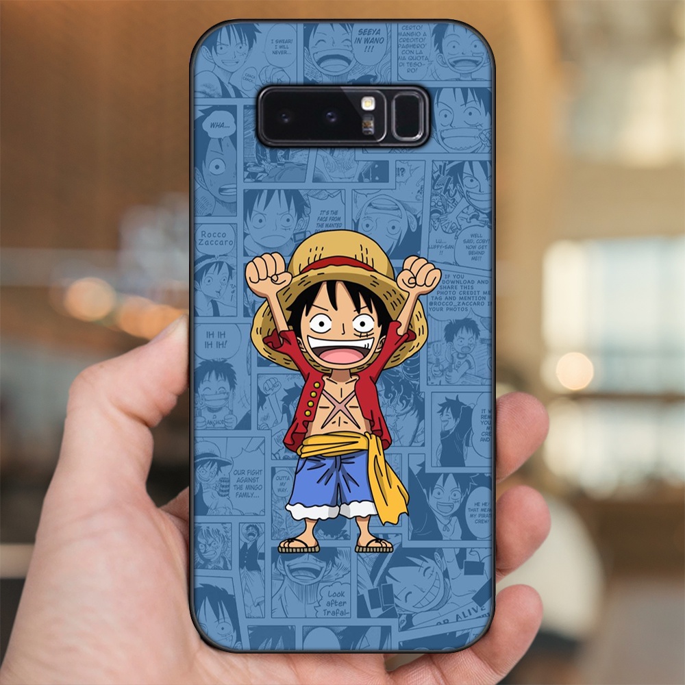 Ốp lưng Samsung Note 8 viền đen in hình Luffy One Piece