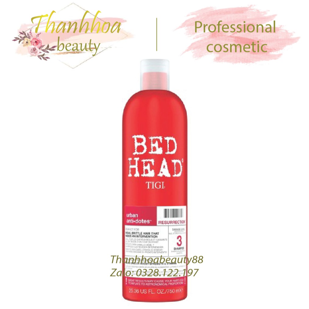 Lẻ Dầu Gội Hoặc Dầu Xả Tigi Bed Head Đỏ Cho Tóc Hư Tổn Cấp Độ 3 - 750ml