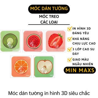 Móc dán tường - combo 10 móc dính tường chịu lực treo đồ in hình 3d độc đáo 4183