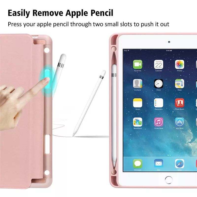 Bao da máy tính bảng bằng silicon có ngăn đựng thẻ chức năng ngủ/thức thích hợp cho Ipad mini6 2021 mini12345 air1